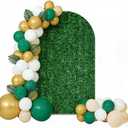 Green Leaves Wall Arched Stretchy Fabric Covers Double-Sided Arched Backdrop Stand Covers Chiara Backdrops for Wild Birthday Junlge Safari Parties Props 3x6ft GX-414