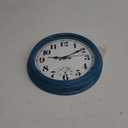 JENLYSTIME 12 Inch Indoor/Outdoor Retro Waterproof Wall Clock with Thermometer Silent Round Quartz Battery Operated Easy to Read Decorative for Kitchen Patio,Bathroom,Deck,Porch,Pool(Blue)
