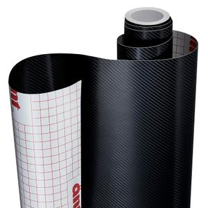 Black 24inch x 30ft Carbon Fiber Car Wrap Vinyl Outdoor/Interior Realistic Carbon Design Vinyl Wrap for Cars, Boat, Bike (5D, 24inch x 30ft)