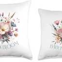 Baby in bloom baby shower floral wildflowers Throw Pillow