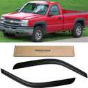 Window Visors for 1999-2006 Chevy Silverado & Sierra 1500/2500, Rain Guards Vent Shield Shade Deflector Dark Smoke 2001-2006 Silverado & Sierra 3500, 2007 Classic(Standard Cab), 2PCS, Tape-On (For 99-07 Silverado & Sierra)