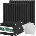 VallisCo 52 Pack Acoustic Foam Panels 1"x12"x12" - Self Adhesive Soundproof Panels for Walls, Home Office Studio, High-Density Noise Reducing Acoustic Panels, Easy Install Sound Absorbing Foam