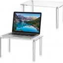 RattanView 2 Pcs 15 Inch Acrylic Risers Display Stands Rectangular 4-leg Acrylic Plant Stand, 6mm Thick Clear Shelf Riser Display Stands for Decor Collectibles Figures and Item Photography