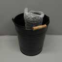 Autumn Alley Farmhouse Bathroom Trash Can and Toilet Brush Set - Rustic Bathroom Accessories for Charming Bathroom Dcor, Matte Black Heavy Gauge Metal