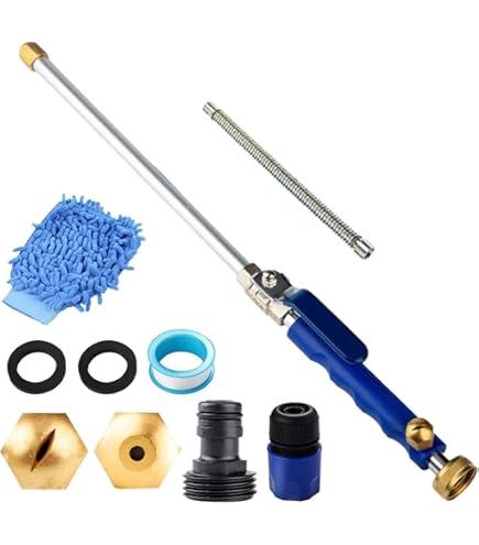 High Pressure Power Washer Wand with Power Washer Hose Attachment - Jet Hose Nozzle for Concrete and Garden, Glass Window - Includes Fan Spray Tip + Jet Spray Tip