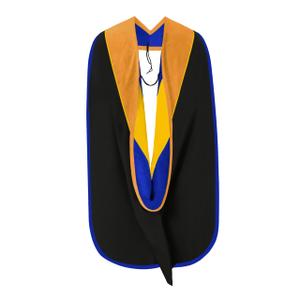 GraduationMall Graduation Doctoral Hood for Nursing PhD Degree Deluxe Doctorate Academic Hood With Gold Piping (Apricot Royal White) (Blue)