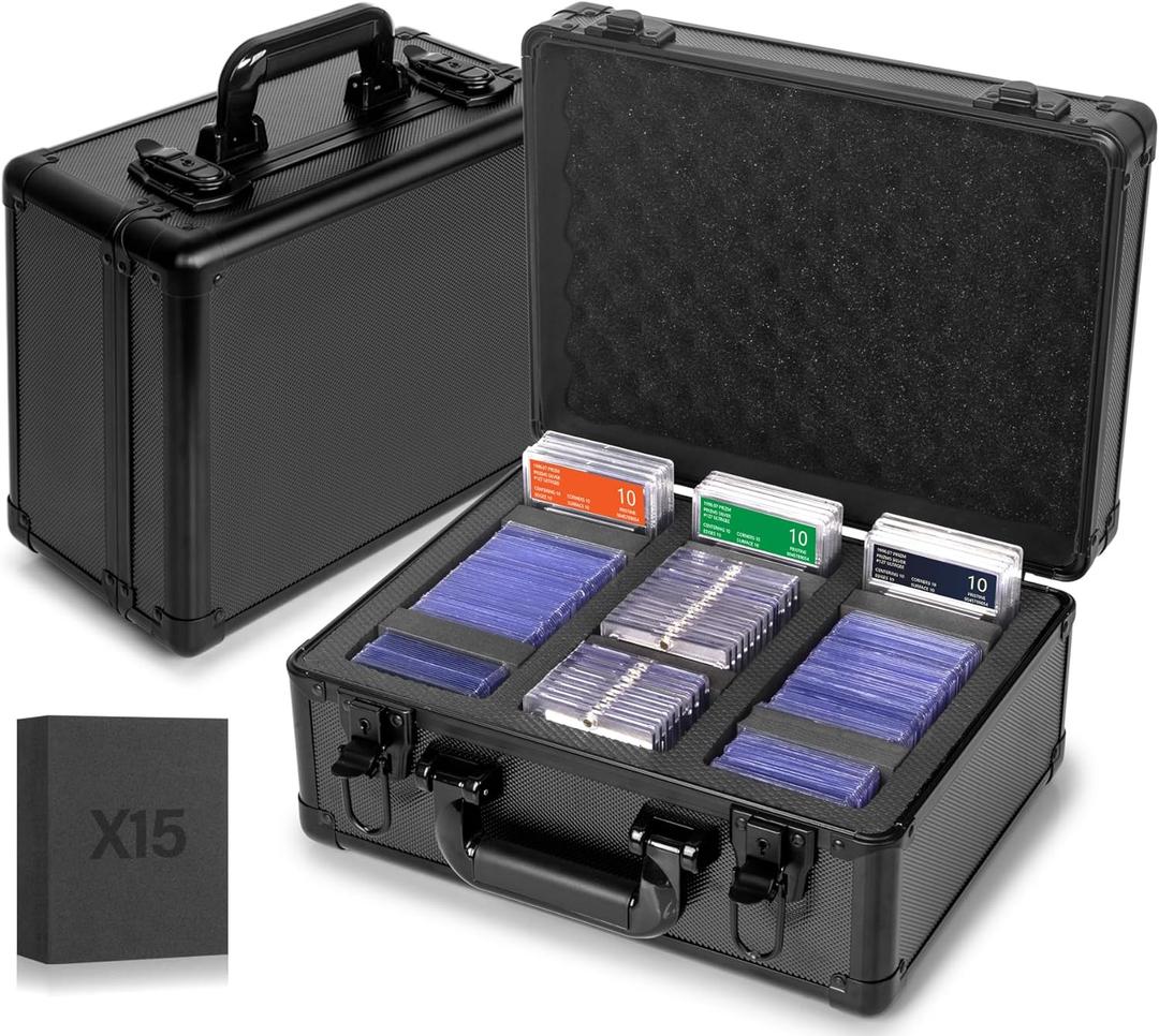 Graded Card Storage Box, Top Loaders Storage Case, Sports Trading Card Box, Cards Slab Case PSA MTG CSG BGS SGC Magnetic Holder, Waterproof Carrying Collector Storage Boxes (Large)