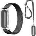 2-in-1 Wristband & Neckband Accessory for Plaud NotePin & NotePin S AI Voice Recorder - High-Clarity PC Case with Magnetic Strap & Adjustable Neck Strap (Black)