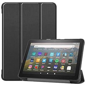 Fire HD 8 Tablet Case - Fits Kindle Fire HD 8 & 8 Plus (8" 12th/ 10th Gen) Trifold Stand Cover with Backshell and Auto Wake/ Sleep