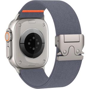 Elastic Sport Band for Apple Watch Ultra 3/2/1 Bands 49mm 46mm 45mm 44mm 42mm 41mm 40mm 38mm Men Women, Adjustable Parachute Buckle Nylon Fabric Wristband for iWatch Series 11 10 SE 9 8 7 6 5 4 3