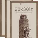 VCK 20x30 Frame for Poster & Picture - Brown Walnut 3 pk, Natural Wood Grain Solid Wood Wall Gallery Frame