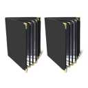 Menu-Covers 8.5 X 11 Restaurant - 2 Pack Menu Sleeve 4 Page 8 View Premium Faux Leather Transparent Black for Bar Cafe Book Folder