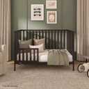 Dream On Me Toddler Guard Rail for Convertible Crib, Solid Wood Bed Rail for Toddler Bed Conversion, Chocolate Chip