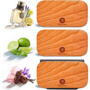 Car Air Freshener - Wood Air Freshener for Visor Clip - Long Lasting Car Odor Eliminator - Vehicle Scent Diffuser - Variety Scent Refill (Sandalwood - Cologne - Lime, CLIP INCLUDED) (1 Count (Pack of 3))