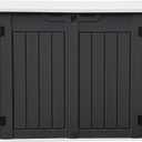 DWVO Outdoor Weather-Resistant Horizontal Storage Shed, 35 Cu Ft Capacity, Lockable and Waterproof, Suitable for Storing Garden Tools, Dark Gray