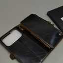 Defencase Compatible with iPhone 17 Pro Case Wallet with RFID Blocking Card Holder for Women Men, Fashion PU Leather Magnetic Snap Flip Zipper Strap Wallet Phone Case for iPhone 17 Pro 6.3", Coffee