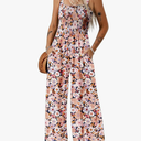 Dokotoo Women's Casual Loose Overalls Jumpsuits One Piece Sleeveless Printed Wide Leg Long Pant Rompers With Pockets, M