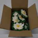 12pcs Floating Foam Lotus Flowers with Lily Pads, Artificial Pond Plants Ornaments for Pool Aquarium Water Decoration, White