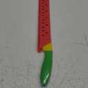 DECHOUS Watermelon Knife with Sleeve: Long Serrated Watermelon Knife for Melon Cutting - Kitchen Fruit Melon Cutter Slicer for Home Summer Party Fruit Serving (Red Green)
