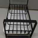 Cisily Black Sponge Holder for Kitchen Sink, Sink Caddy Organizer with High Brush Holder, Kitchen Countertop Organizers and Storage Essentials, Rustproof 304 Stainless Steel, Soap Dispenser Organize