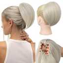 REECHO Ponytail Extension, 8" Short Mini Claw Clip Pony Tail Hair Extensions Natural Soft Feather-Light Tension-Free Ponytail Hairpiece for Women with Short Fine Thin Hair - Platinum Blonde