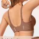 Wireless Bras for Women No Underwire Jelly Bras Seamless Push Up Full Coverage Bralettes Comfortable Everyday Bra (Medium, Brown)