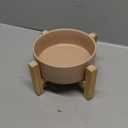 Petygooing Khaki Elevated/Raised Ceramic Dog Bowl for Small Breeds, Dog Food Water Dish with Stand,Pet Feeding Bowl with Anti Slip Rubber for Cats and Small Dogs Puppy 13.5 OZ (5.1In / 1.7 Cups)