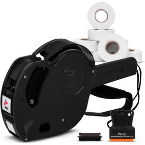 Perco X 1 Line Dater Gun with Labels Kit - 1 Line Label Gun with 9000 White Blank Labels, and an Extra Inker