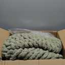 Admitrack Chunky Knit Blanket Throw, 100% Hand Knit Chenille Throw Blanket for Sofa & Home Decor, Soft and Cozy Knitted Throw Blankets (Sage Green51"x63")