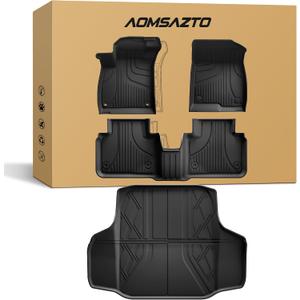 All Weather Floor Mats and Cargo Liner Fit for 2018-2022 Honda Accord Sedan, Custom Fit Floor Liners and Cargo Mat for Accord (Include Hybrid),1st 2nd Row Car Mats & Trunk Mat Full Set, Black