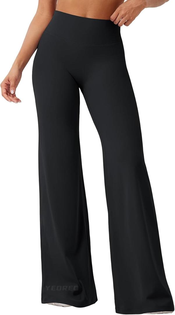 YEOREO Workout Leggings Womens No Front Seam Straight Leggings 29"/ 31.5"/ 33"/ 35" High Waist Buttery Eddiy Gym Yoga Pants (Medium, Black)