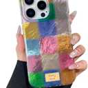 2 Pack CHEDEMK Compatible with iPhone 12 Pro Max Case, Cute Aesthetic Trendy Colorful Checkered Phone Case for Women, Classic Slim Soft TPU Protective Shockproof Cover for iPhone 12 Pro Max 6.7"