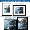 Hongkee 16x20 Frames Set of 2, Rustic Black Wood Style - Display 16 x 20 Picture without Mat or 11x14 Picture with Mat, Wall Mounting Horizontal and Vertical