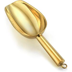 P&P CHEF Small Ice Scoop, 6OZ Stainless Steel Candy Food Flour Scoop, Utility for Kitchen Garden Bar Wedding Bath, Heavy Duty & Non Toxic & Easy Clean, (Gold, 1Pc)