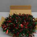 50FT Christmas Tinsel Garland Metallic Tinsel Twist Garland for Christmas Tree Decorations, Xmas Tree Decor for Indoor Outdoor Holiday Party Supplies (Red and Green)
