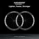WINSPACE UNAAS Tough F Carbon Fiber Wheelset 700C Disc Brake Ultralight 50mm Depth Road Bike Wheels, Tubeless Ready.