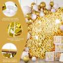24 Pcs Gold Shimmer Wall Backdrop - 4x6 FT Gold Sequin Wall for Graduation, Anniversary & Engagement Decor