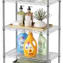 5 Shelves Storage Wire Shelf Closet Metal Shelving Pantry Wheels, 5Tier/14"D X 24"W X 61"H