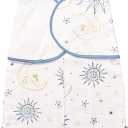 Sleepsack Baby Swaddle, 3-Way Adjustable Wearable Blanket 0-12 Months, Swaddles Newborn Infant Sleep Sack Soft Transition Swaddling Rayon Cotton Sleeping Bag, Sun