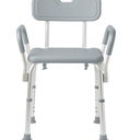 Medline Shower Chair with Backrest and Padded Armrests - 350 lb. capacity, Bath Bench, Seat, Stool for Independent Adult, Seniors, Elderly & Disabled Patients
