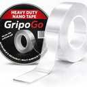 Double Sided Tape Heavy Duty, Clear Double Sided Mounting Tape, Nano Tape, Double Sided Adhesive Tape, Washable, Reusable & Traceless for Multi-Surface Use, Rug Grip, Wall & DIY Projects (Pack of 2)