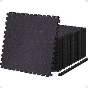 AIRHOP 0.79" Thick Gym Flooring for Home Gym, 48 Sq Ft Rubber Top Gym Mat
