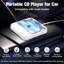 DDup Car CD Player for CD Lovers, Road Trips, Home Listening, AUX & USB Compatible, Anti-Skip Portable External Universal Vehicle Stereo Radio, USB-C Port Adapter, Extension Cable, Remote Control