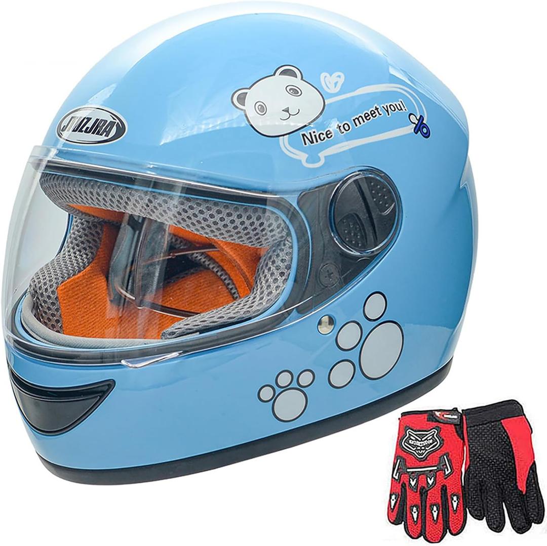 Kids Bike Helmet with Gloves, for Pedal Scooter, Motorcycle, ATV, Quad Bicycle, Suitable for Ages 3-6