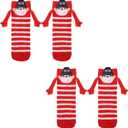 2 Pairs Christmas Magnetic Hand Holding Socks - Santa Claus Cute Funny Couple Socks for Couples, Women & Men