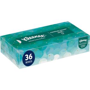 Kleenex Professional Facial Tissue, Bulk (21400), 2-Ply, White, Flat Boxed Format, Designed for Business (100 Tissues/Box, 36 Boxes, 3,600 Sheets/Case) (Box Color: Teal)