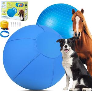 Herding Ball for Dogs and Horses - 18" Jolly Ball for Dogs, Agility Training Equipment, Herding for Australian/ German Shepherd, Improved Bite-Resistant, Reinforced Sewing Dog Toys - Blue Medium