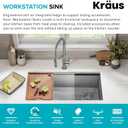 KRAUS Kore 36-Inch Undermount Workstation 16 Gauge Single Bowl Stainless Steel Kitchen Sink with Accessories, KWU110-36