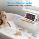 Coolpow Shower Phone Holder Waterproof480Rotatable Retractable Adjustable Shower Phone Case Shower Mothers Gifts for Bathroom Wall Phone Mount Stand Water Proof Anti Fog Case for 4-7" Cellphones