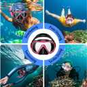 Snorkeling Gear for Adults, Adult Snorkel Set with Panoramic Anti-Leak and Anti-Fog Tempered Glass Snorkel Mask, Dry Top Snorkel, Snorkle Mask Set Adult with Mesh Bag Ear Plug for Snorkeling, Pink